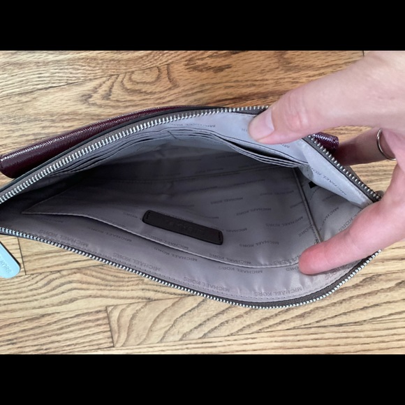Michael Kors Clutch Purse Burgandy/gray - Picture 2 of 2